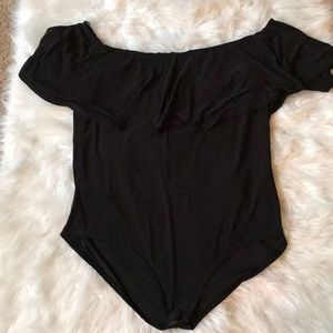 Black Off The Shoulder Bodysuit